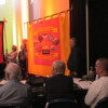 Les and Davy carrying Northern Banner
