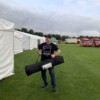 David Clegg helping with the early morning set up!