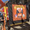 Karen Damestani with our branch banner